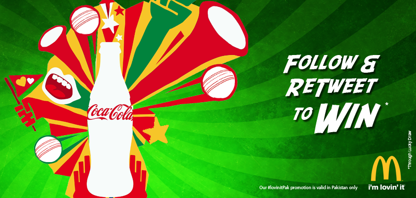 McDonaldsPK's tweet photo. Where there is @coke there is excitement! Go team Green #lovinitPak RT to win a week's @Coke supply. http://t.co/uAoet69aTB