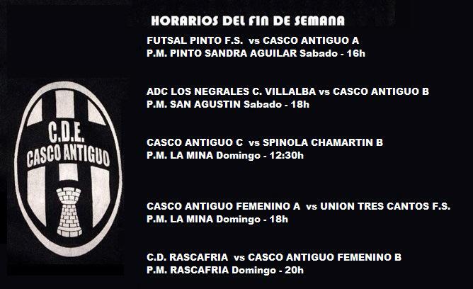 Horarios del fin de semana!