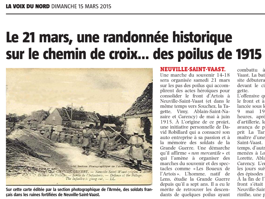 GrandArras's tweet photo. Demain, randonnée du souvenir à #NeuvilleSaintVaast​ dans les pas des Poilus de la Grande Guerre. #1GM http://t.co/O1xqZuDv1V