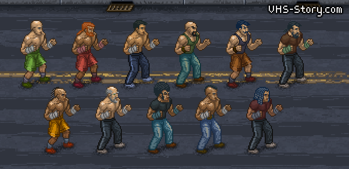 LazyBearGames's tweet photo. Trying to make all 11 opponents recognizable. We want you to remember the guy that beat you :) #gamedev #pixelart http://t.co/pS3EPB8D14