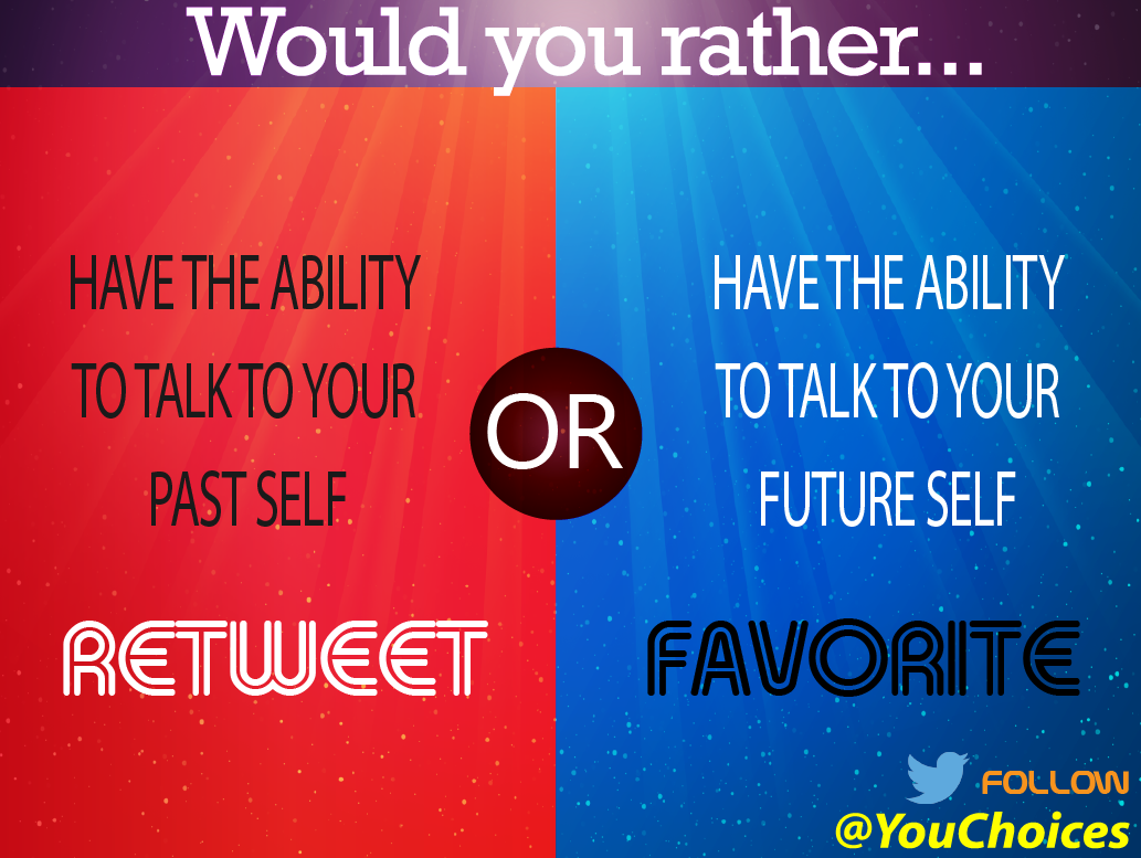 YouChoices's tweet photo. Past or future? http://t.co/pFNX5mob5z