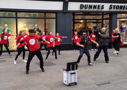 HappinessDayIre's tweet photo. Big thanks to our flash mob crew for taking over Grafton St. this morning for #WorldHappinessDay. #BeHappy http://t.co/4FNHhvq2dX