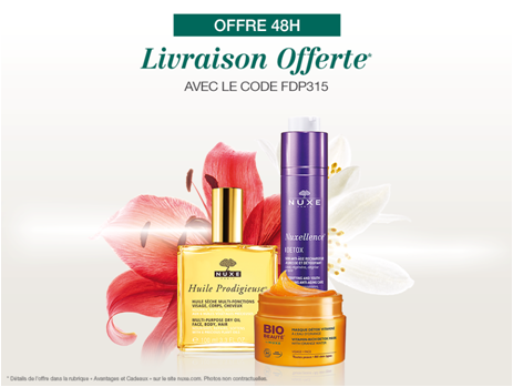NUXE's tweet photo. Bonne nouvelle, jusqu'à demain la livraison colissimo est offerte dès 35€ d'achat ! https://t.co/9eyzkhFlaE #BONPLAN http://t.co/6AKynU6cTK