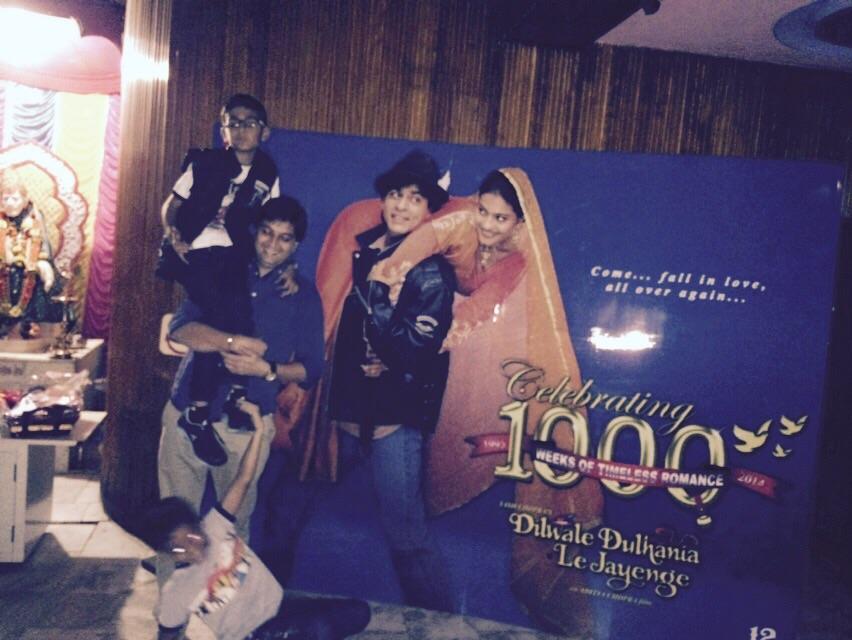 rohitsobti1's tweet photo. #1000weeksofddlj historic celebrations in maratha mandir. Aditya Chopra relives DDLJ by writing a book. Must read http://t.co/WylHPbkw93