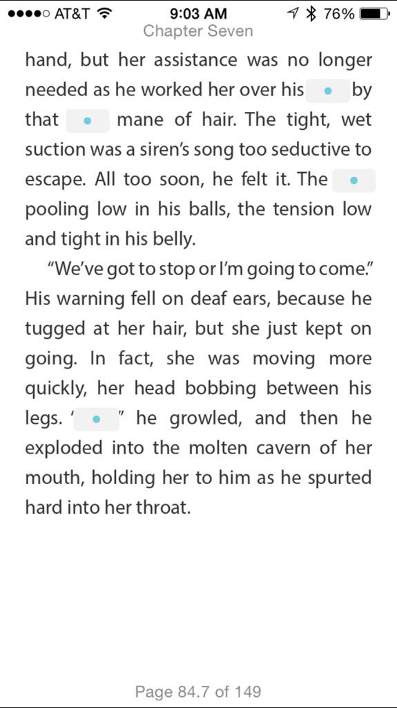 JenniferRNN's tweet image. This is page where cum is redacted but spurted is not. #CleanReader