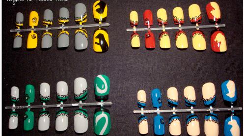 Among our most popular are our hogwarts house nails.