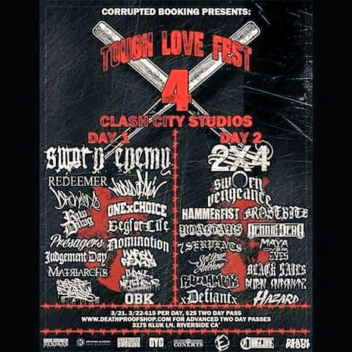 tomorrow we open up day one of tough love we have some tickets left if anybody needs some! were on at 1:30!