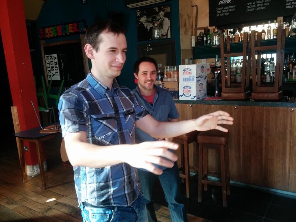 JamesACoote's tweet photo. Prepping for #kinecthack tomorrow. Got Kinect v2 sample working with #unity3d down at @drinkrelaxplay #indiedev http://t.co/RaxqovB8kI