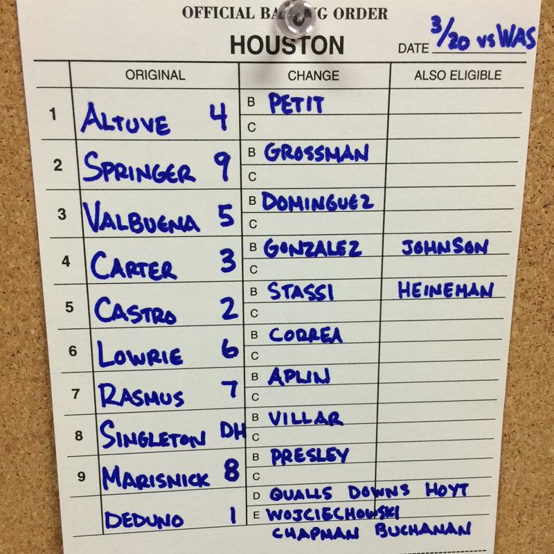 Houston Astros on Twitter: "Today's #Astros lineup vs. WAS. Watch LIVE