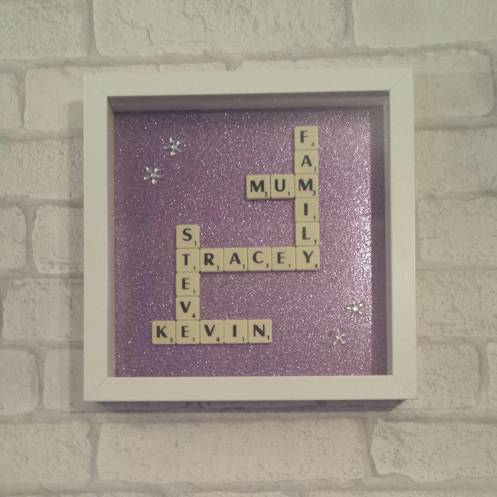 prettypearlyuk's tweet photo. Another scrabble art to share, this time with a lovely lilac background! Many different colours to choose from! http://t.co/IKKBfLbaHl