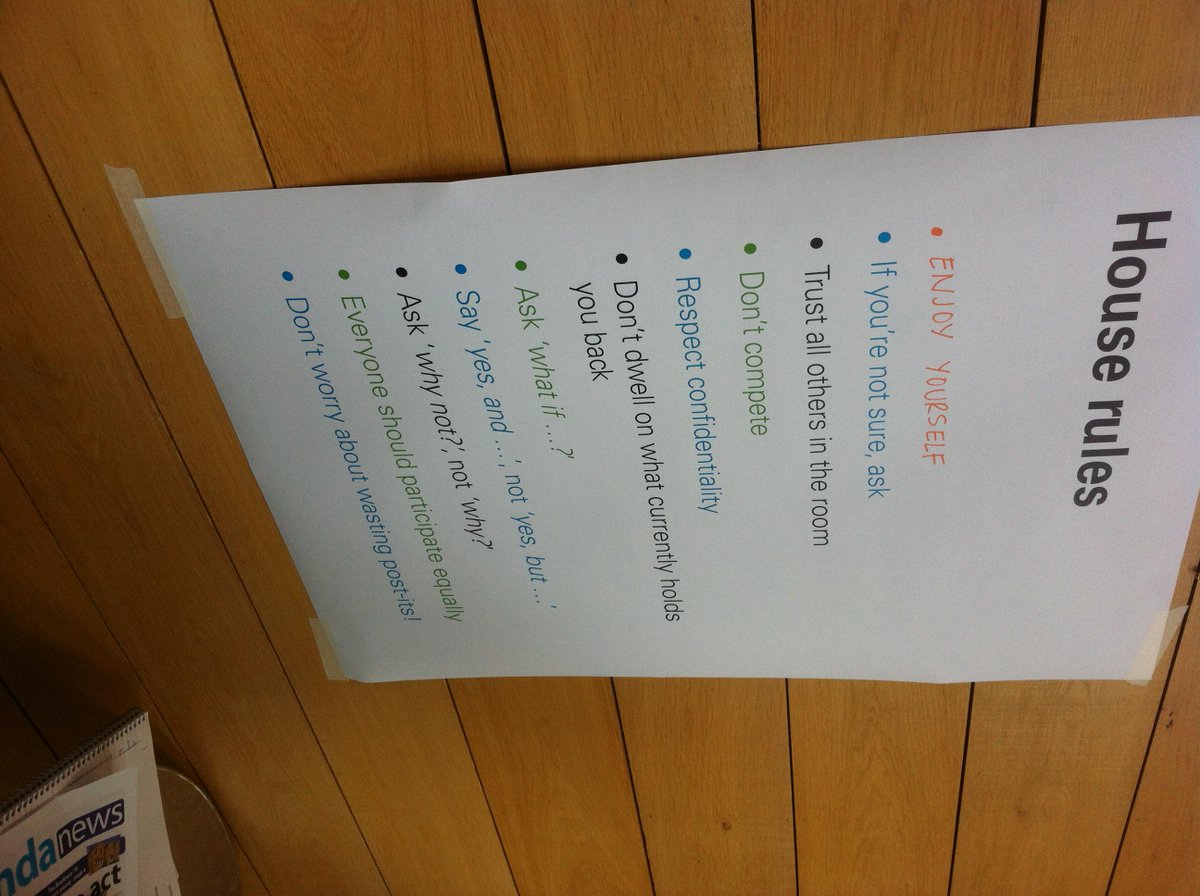 micklethwaite's tweet photo. This is how we roll > house rules at Kingston Health &amp; Arts service providers collaboration session led by #MASusDes http://t.co/uQLENZYUkw