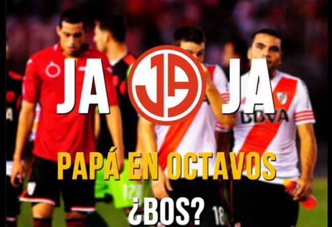 442's tweet photo. Un Boca clasificado en la Copa se ríe de un River "casi eliminado". Mirá los afiches → [http://t.co/MWnXmwVMWA] http://t.co/tI90X8jJpo