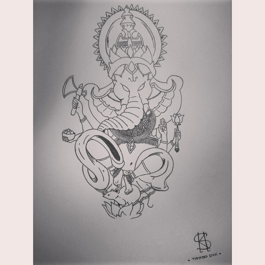 Skilltattooink's tweet photo. Aquí tenéis otro trabajito, espero que os mole! #Skilltattooink #Ganesha http://t.co/OIWbHSptvX