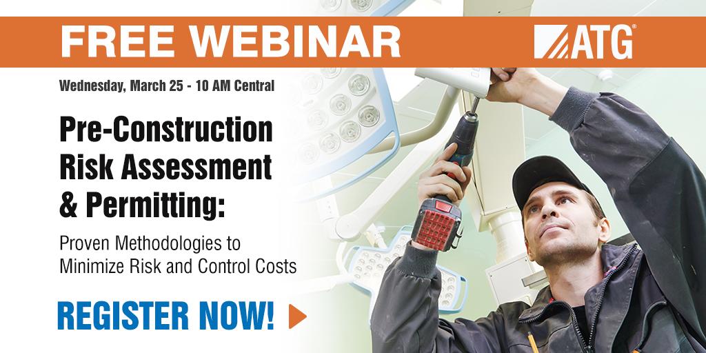 This is happening! Secrets of Pre-Construction Risk Assessment Webinar (#PCRA) - details here: atginc.com/main/webcasts.…
