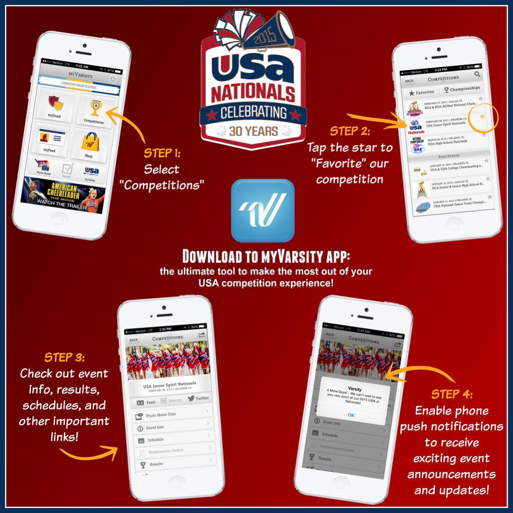 Download the myVarsity app for pages, schedules, tips, spectator &amp; coach info, admission pricing, and more!