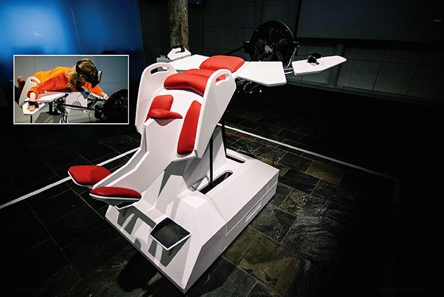 interactionsMag's tweet photo. Demo Hour: #Birdly explores the experience of a bird in flight #VR @trx_one #siggraph2014 http://t.co/UrWXk05FwW http://t.co/zf84fBjeee