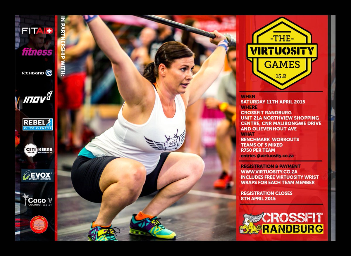 VirtuositySA's tweet photo. Entries are open!
@FitnessMag @CF360Vida @eatfitchef @rebelhttp://www.virtuosity.co.za/games/registration/team/ http://t.co/CxuWSqNkZt