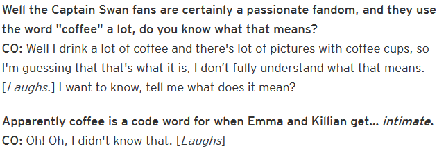 91CSQuotes's tweet photo. @leanneaguilera Best interview ever!!!! #CSCoffee @colinodonoghue1 @jenmorrisonlive @AdamHorowitzLA #CaptainSwan http://t.co/lgtwBneDhP