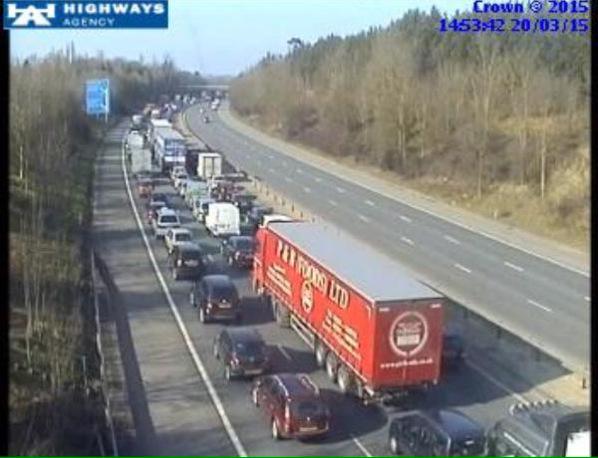 #M11: closed Northbound between J8 and J10  may stay closed until 7pm