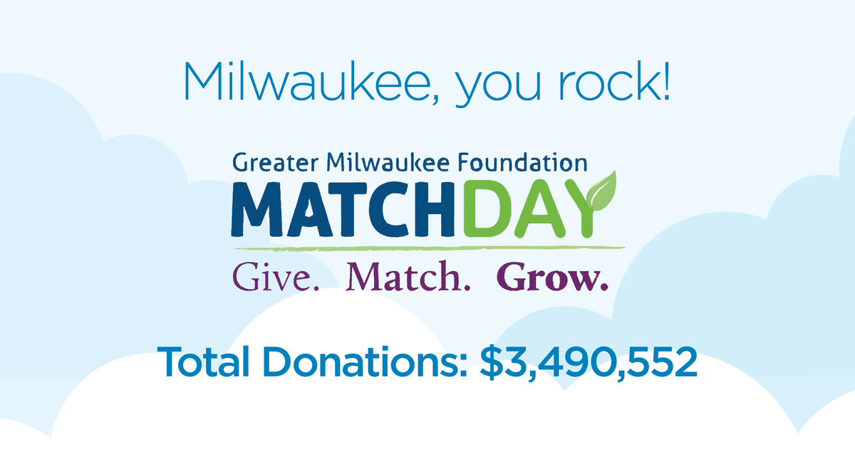 mightycause's tweet photo. Milwaukee, you did it! Congratulations on the biggest #MatchDayMKE EVER! http://t.co/niJ0E0FpC8 @GrMKEFdn http://t.co/djyikZHqZx