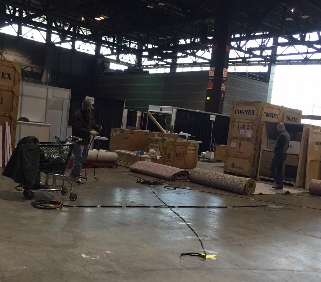 Cognex_Corp's tweet image. Cognex Booth 4519 - the &quot;before&quot; pic.  Stay tuned! #ProMat2015 #promatshow