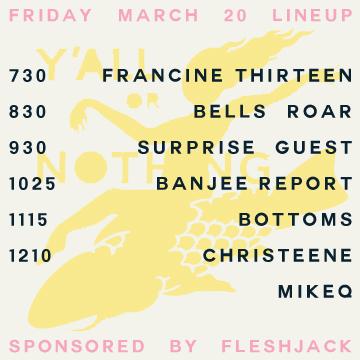 StargayzerFest's tweet photo. Y'all ready for round 2? Tonight! @fixmydick @bboottoommss @therealMikeQ @BanjeeReport @Francine13Music + more! #SXSW http://t.co/XTvN6tokZn