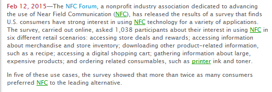 NFCwi's tweet photo. #NFC Forum survey shows strong consumer interest in 
Near Field Communication
#ChampProche 
http://t.co/ecIN2asipU http://t.co/F2L04nTBZz