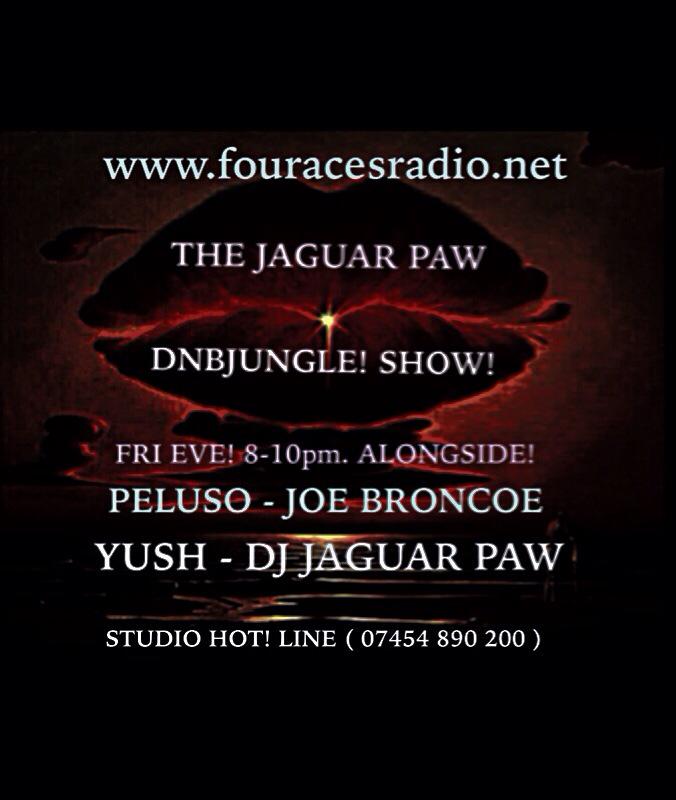 Yush1Yush's tweet photo. THIS EVE! 8-10pm On @FourAcesRadio @JaguarPawlondon @JBroncoe @MichaelPeluso1 @KingsValentine @Brixtonjunglist #dnb http://t.co/vIuFVcqJYh