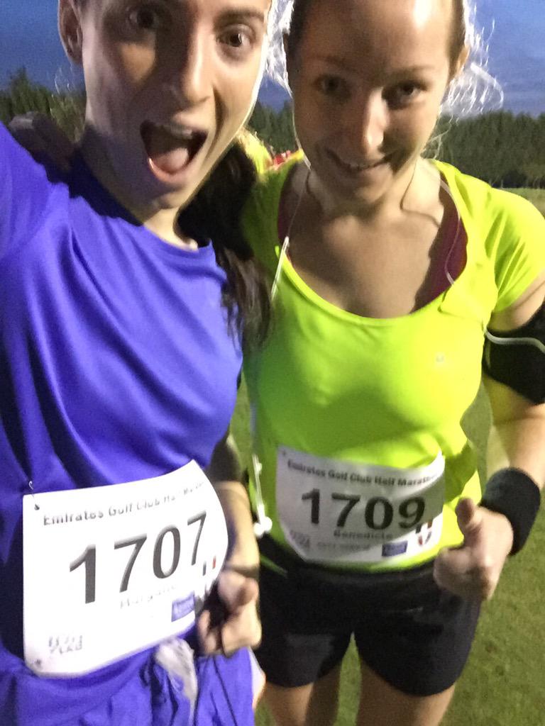 #halfmarathon #race #running #21.1km in #2h10 #emiratesgolfclub #happy #friends #earlymorning #mydubai
