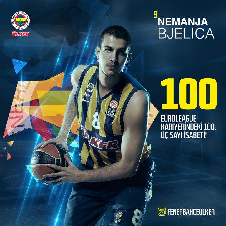 Fenerbahçe Beko on X: Nemanja Bjelica'nın Euroleague kariyerindeki 100. 3  sayı isabeti!  / X