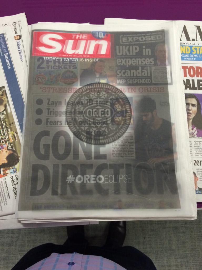 Henry Tuke (@henrytuke) on Twitter photo Top eclipse marketing stunt. Hooray to <a href="/Oreo/">OREO Cookie</a> and <a href="/TheSunNewspaper/">The Sun</a> loving your style, make room for many awards Top eclipse marketing stunt. Hooray to <a href="/Oreo/">OREO Cookie</a> and <a href="/TheSunNewspaper/">The Sun</a> loving your style, make room for many awards