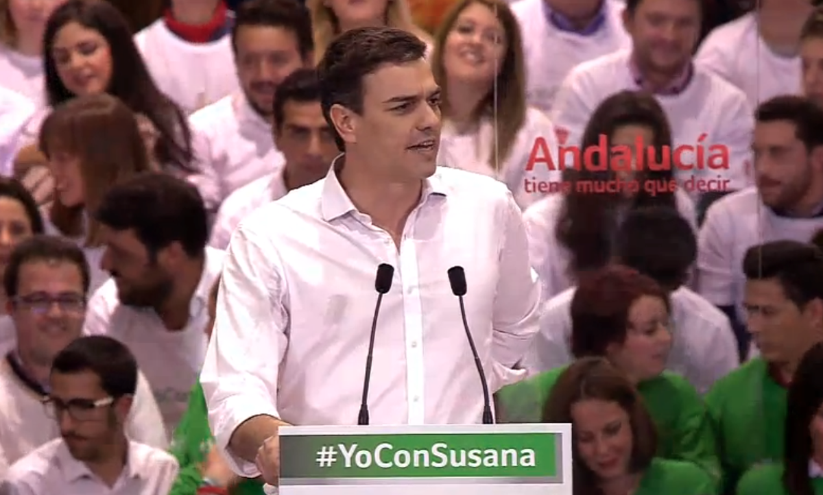 JSAndalucia's tweet photo. .@sanchezcastejon: "Hay que votar al @PSOE para que nuestros hijos tengan un futuro" #YoConSusana http://t.co/sHVqRqHTqS
