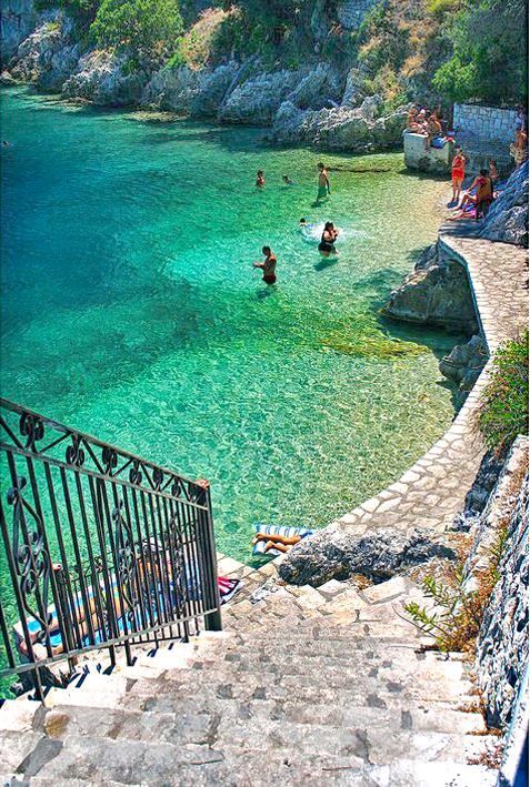 CauseWeTravel's tweet image. Steps to the sea in Ithaca Island, Greece