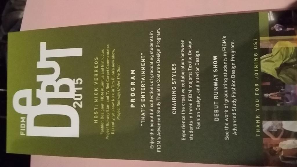 Campingmom's tweet image. #FIDMDebut2015