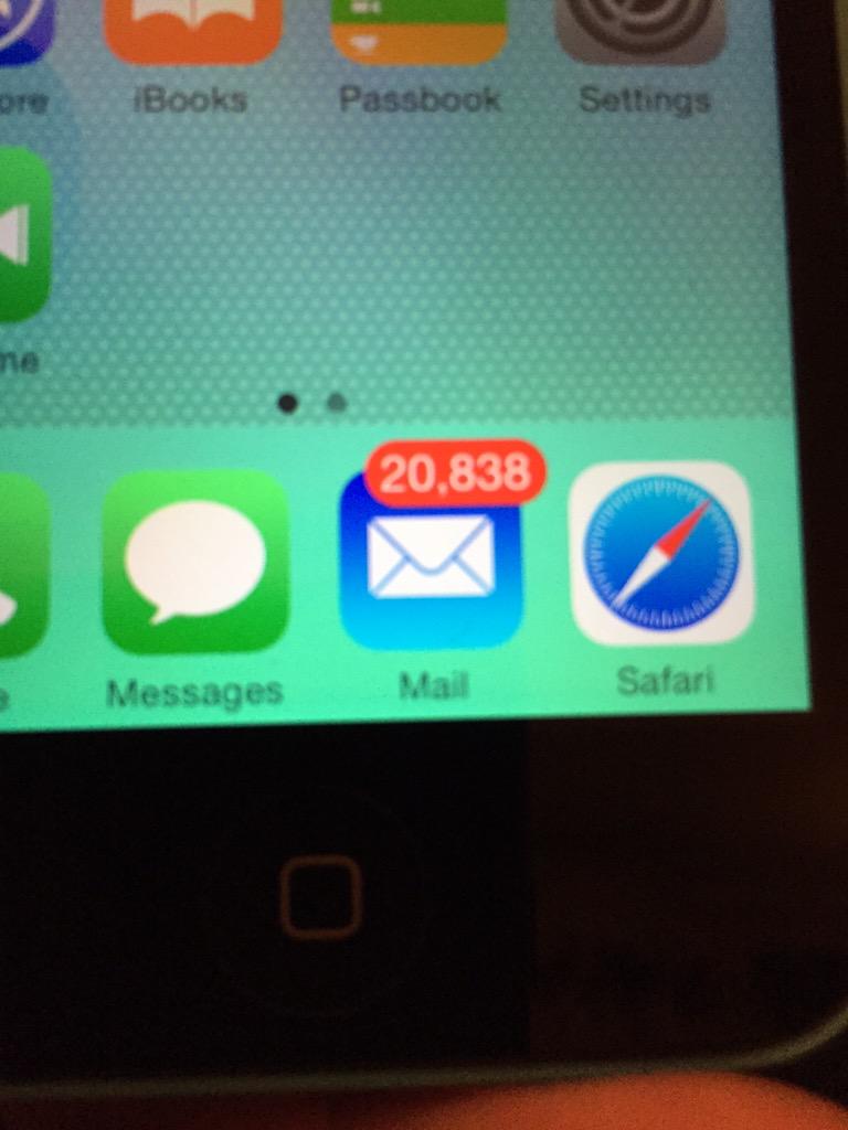 Skinny_49's tweet photo. Just set up my dads iPhone... He needs to read some emails! #probablyspam http://t.co/Y5jH8KPA2W