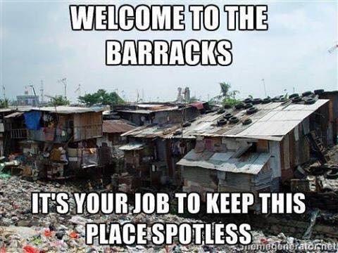 BasicMilitary's tweet image. Good luck with inspections 😂 #BasicMilitaryProblems #barracks #barrackslife