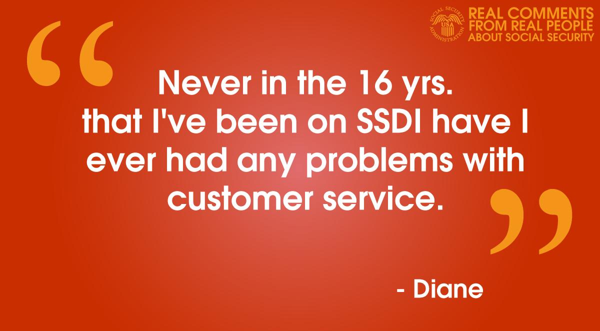 SocialSecurity's tweet photo. #RealComments from #RealPeople about #SocialSecurity. We appreciate Diane’s statement. http://t.co/wshY8moE8c