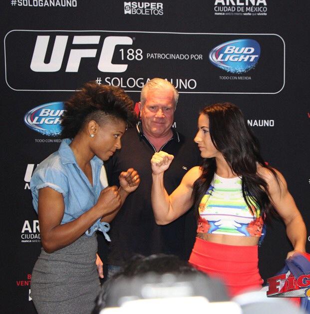 TeciaTorres's tweet image. Careo entre Hill y Yo --- Faceoff  👊 #ufc188 #Mexico #elpoderlatino #teamtiny #attnation @ufcespanol @fightersonlyla