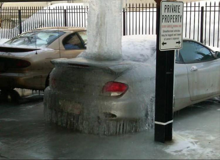 ESwanfleet's tweet image. Freezing rain tonight, you say?

Well then, I better park my car in the covered garage!