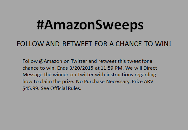 amazon's tweet photo. Follow @Amazon and Retweet for a chance to win http://t.co/juw29kskQl #AmazonSweeps Rules https://t.co/8F2M9LyT8e http://t.co/9nWbOcq9C1