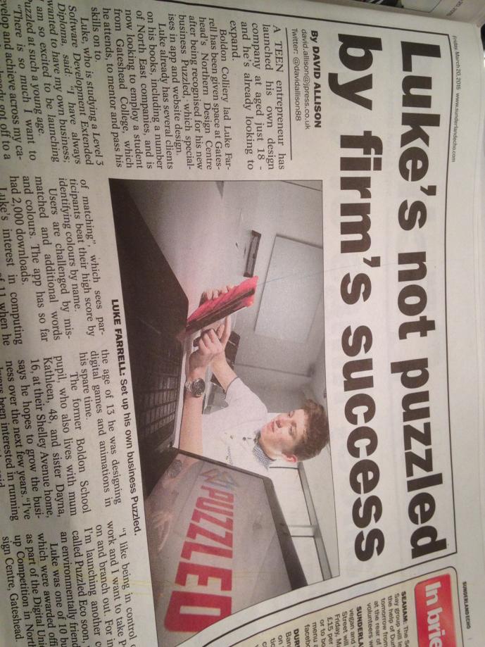 NadineHudspeth's tweet photo. Quite the media star @LukeBFarrell @sunderlandecho @gatesheadcoll #talent http://t.co/ApR6pUFENB