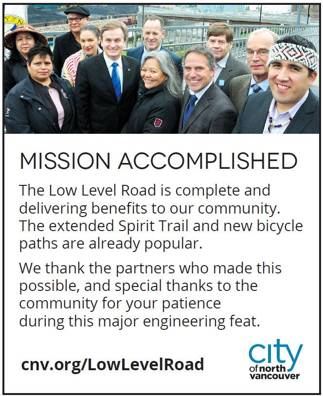 CityOfNorthVan's tweet photo. Like it says, "Mission Accomplished" #LowLevelRoad is officially complete #northvan http://t.co/m6Hh6UEF0x http://t.co/JO9ZSew5ao