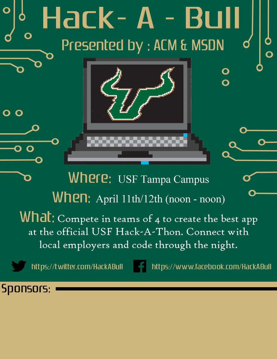 CreateABull's tweet photo. The USF Hack-A-Bull hackathon, coming soon! #HackABull #USF #hackathon #ComputerScience http://t.co/hcUwJyWchg