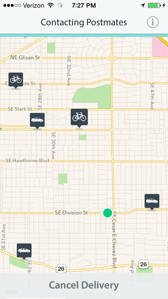 really hope a <a href="/Postmates/">Postmates</a> #bike picks up my order #deliverybybike #portlandfood #mobility #portland #portlandia