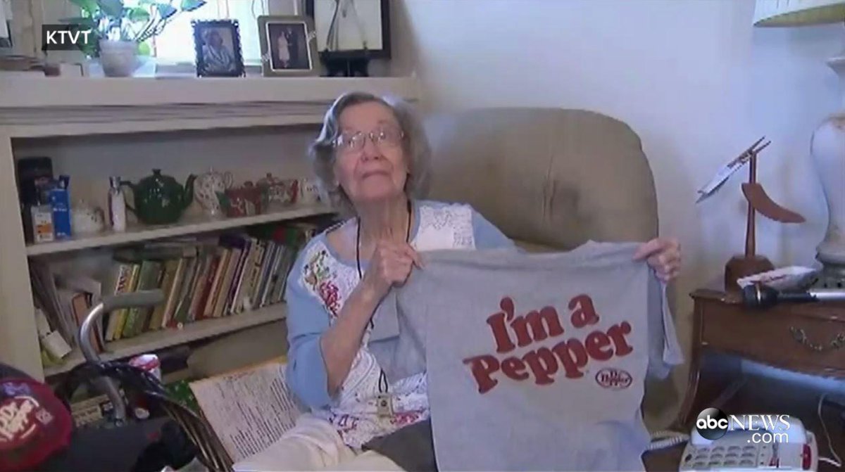 ABCWorldNews's tweet photo. 104-year-old woman credits Dr. Pepper with keeping her alive: http://t.co/wo2CF0cNP4 http://t.co/unWp8RbyXY