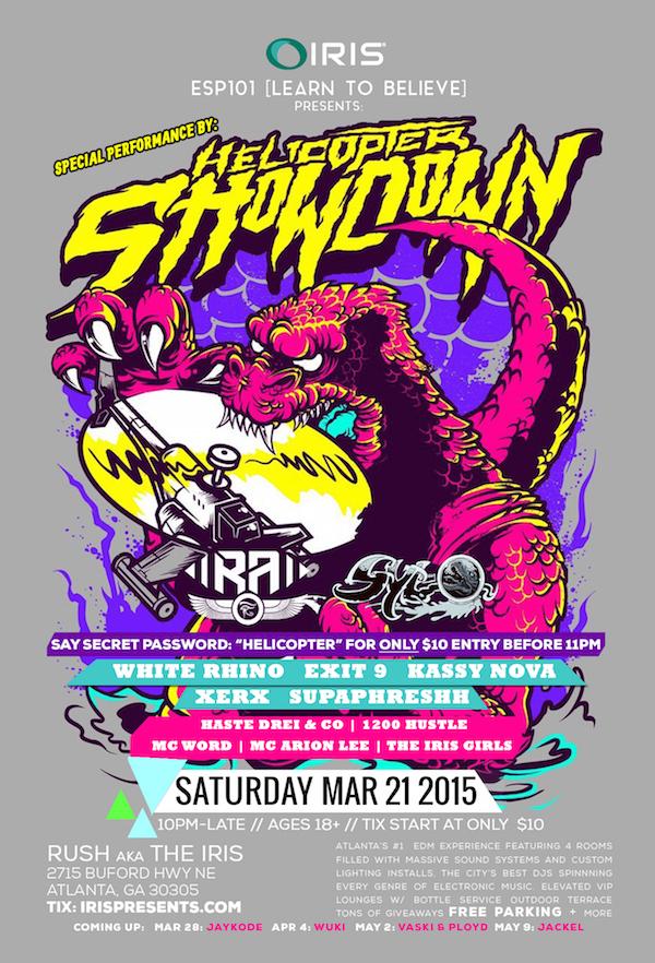 irispresents's tweet photo. SAT 3/21 @HelicopterThe along w/ HUGE support by @This_Is_Ra  @WhiteRhinoTea @kassynovabass http://t.co/98hI6pXsIw http://t.co/gWAzcp4Zpz