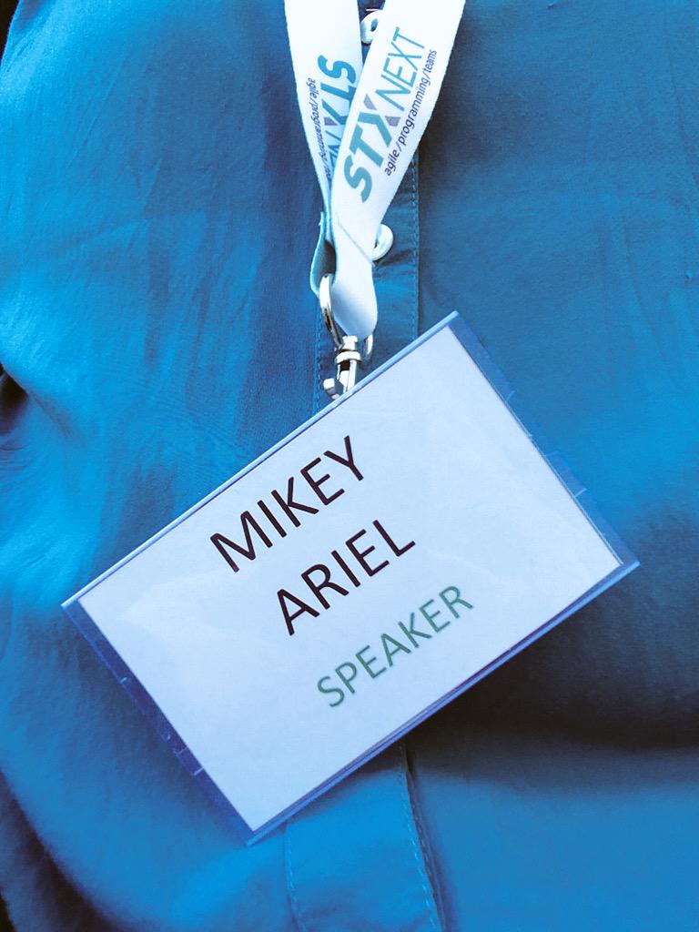 ThatDocsLady's tweet photo. The doc(tor) is in, and the remedy today is - more cowbell! Err... I mean, more agile!!! #STXNextSummit #redhat http://t.co/ssQqSWOfNV