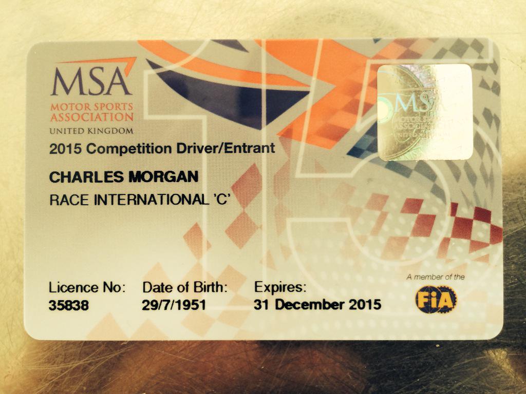 charlesmorganuk's tweet photo. Still got my competition driver's license : ) #73MM #Goodwood http://t.co/eDGbD6gX7F