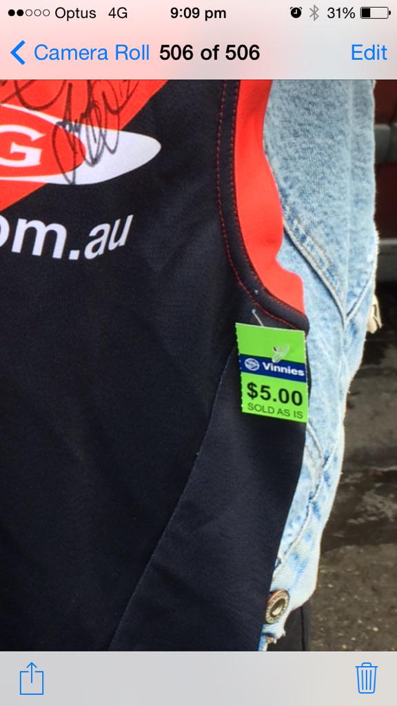 Member dat time the dons 3rds beat u &amp; your guernsey signed by the whole team was 5 bucks at a op shop <a href="/melbournefc/">Melbourne Demons</a>