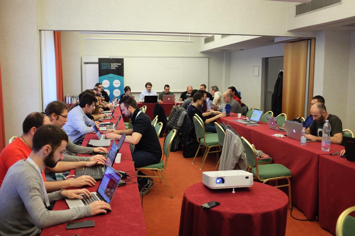 mikl's tweet photo. Impressive turnout for the Drupal Days 2015 code sprint :) #DrupalDaysEU http://t.co/Vn7neIQkz2